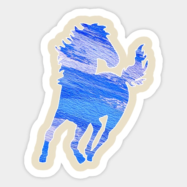 Horse Blue Canvas Watercolor Sticker by hudayadi